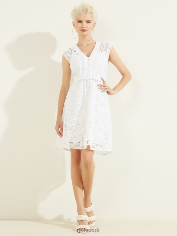 GUESS Women Mykonos Dress Pure White Apparel V28V6831
