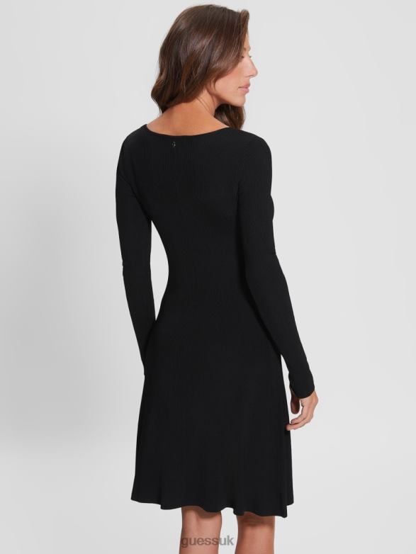 GUESS Women Olivia Midi Sweater Dress Black Apparel V28V6646
