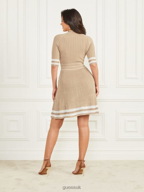 GUESS Women Olivia Sweater Dress Nude Sand Apparel V28V6583
