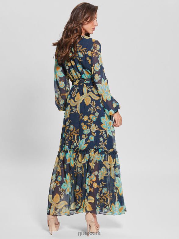 GUESS Women Oriane Maxi Dress Nature Girl Print Apparel V28V6792
