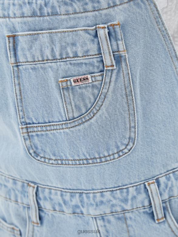 GUESS Women Originals Carpenter Shortalls Go Fez Lt Wash Apparel V28V6164