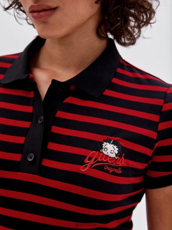 GUESS Women Originals x Betty Boop Polo Dress Jet Black Multi Apparel V28V6389