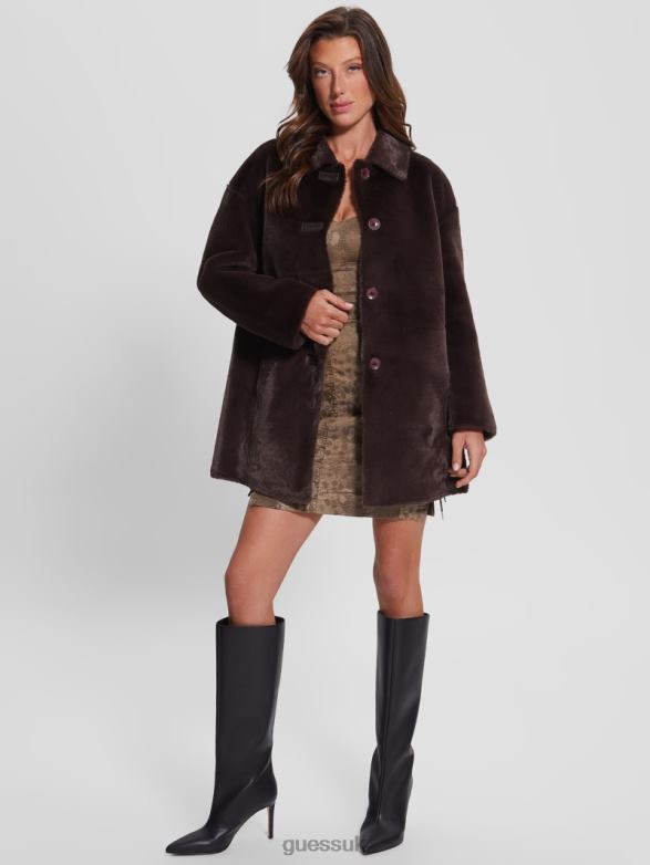 GUESS Women Rio Dress Brown Snake Apparel V28V6567