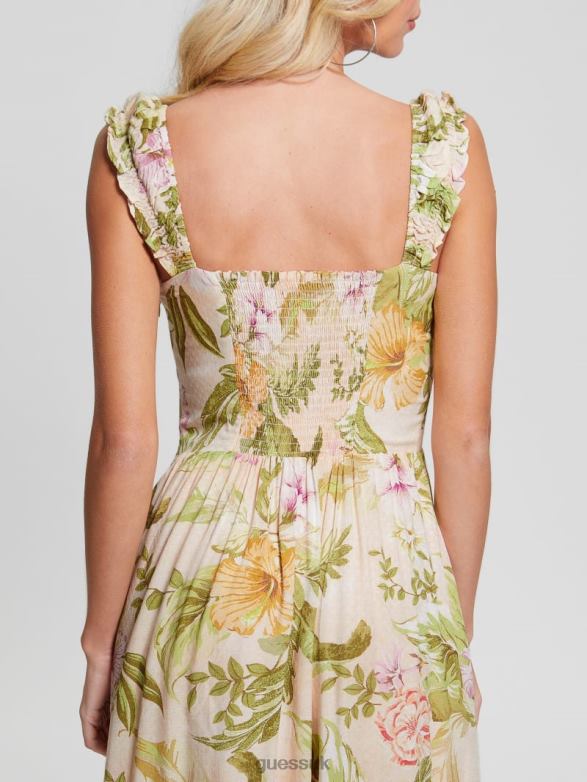 GUESS Women Susanna Midi Dress Heirloom Hibiscus Apparel V28V6685