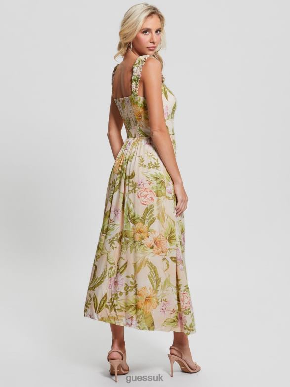 GUESS Women Susanna Midi Dress Heirloom Hibiscus Apparel V28V6685