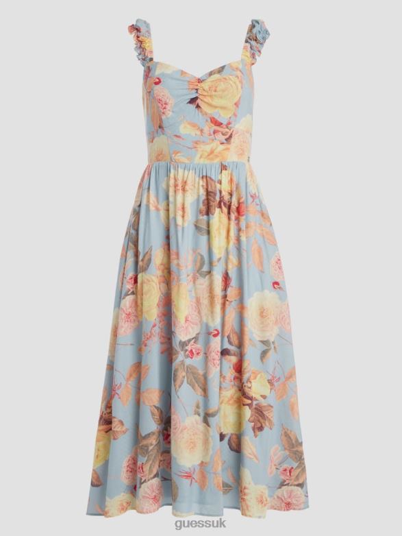 GUESS Women Susanna Midi Dress Peach Fiore Apparel V28V6451