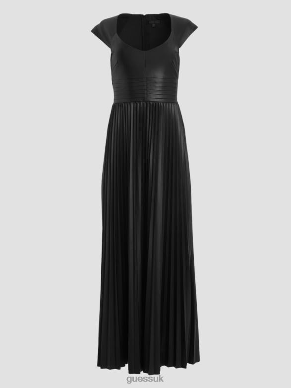 GUESS Women Teri Faux-Leather Dress Jet Black Multi Apparel V28V6645