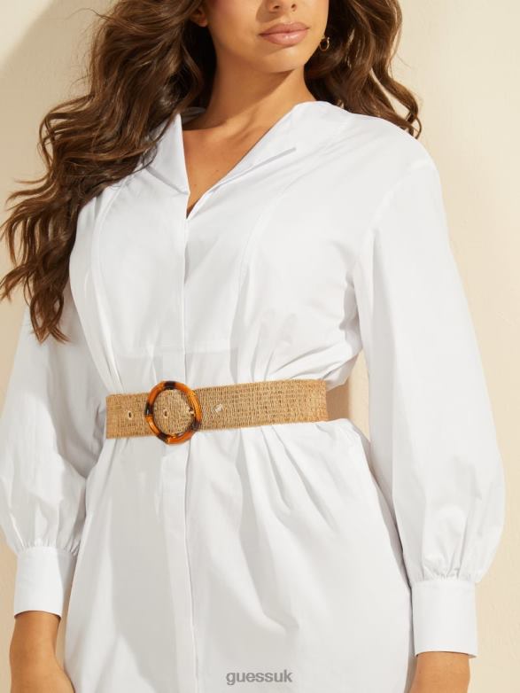 GUESS Women Tropez Shirtdress True White Apparel V28V6680