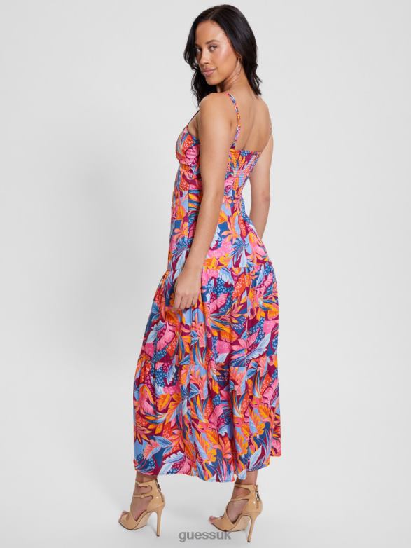 GUESS Women Tropical Printed Maxi Dress Sundeck Tropic Apparel V28V6328