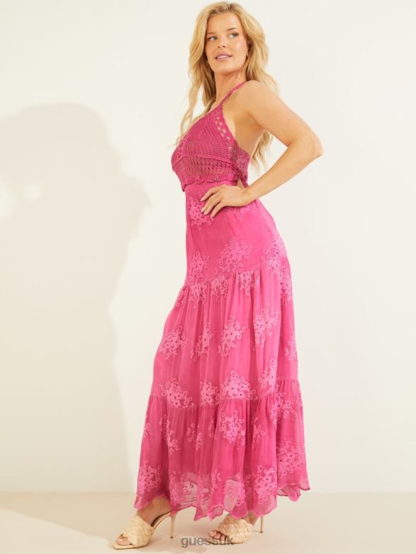 GUESS Women Vanda Dress Purple Dragonfruit Apparel V28V6782