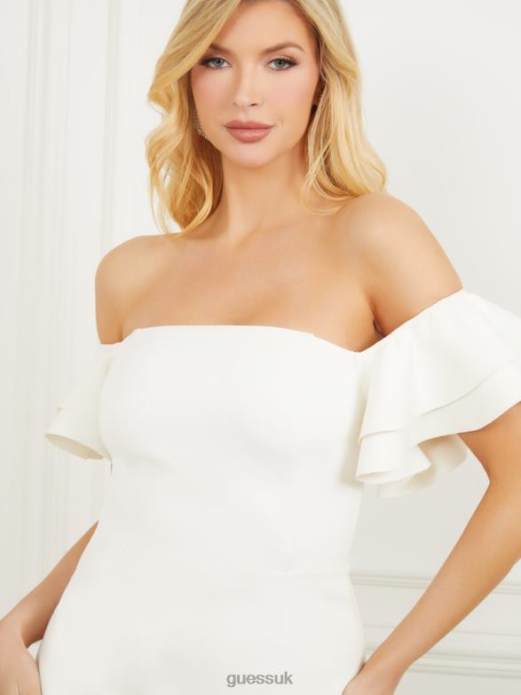 GUESS Women Wynonna Short Dress Pale Pearl Apparel V28V6519