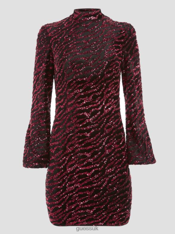 GUESS Women Zoe Sequin Dress French Rose Multi Apparel V28V6909