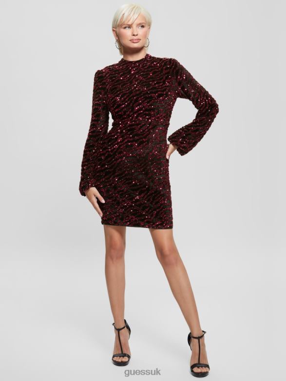 GUESS Women Zoe Sequin Dress French Rose Multi Apparel V28V6909