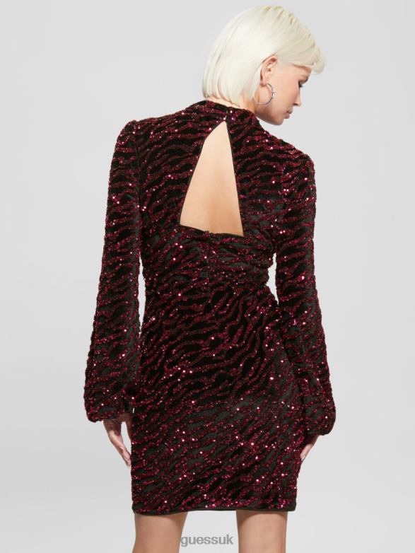 GUESS Women Zoe Sequin Dress French Rose Multi Apparel V28V6909