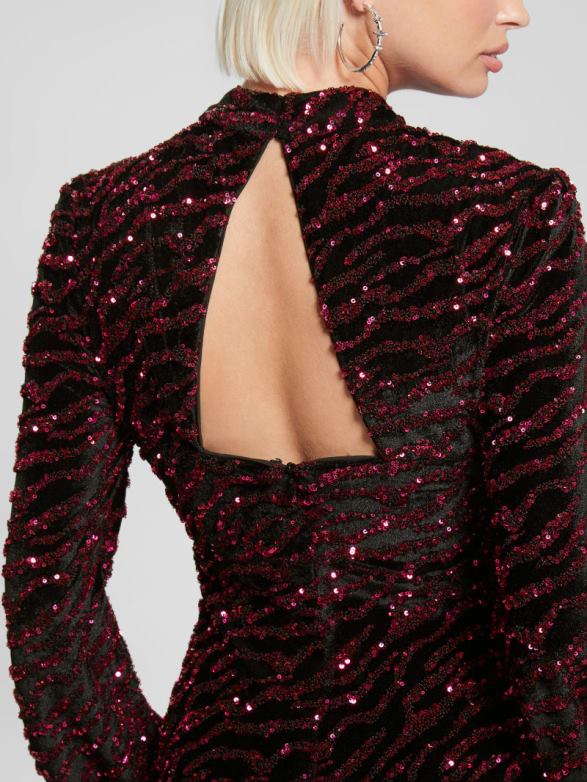 GUESS Women Zoe Sequin Dress French Rose Multi Apparel V28V6909