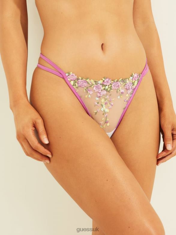 GUESS Women Alisya Thong Micro Flower White Apparel V28V62721