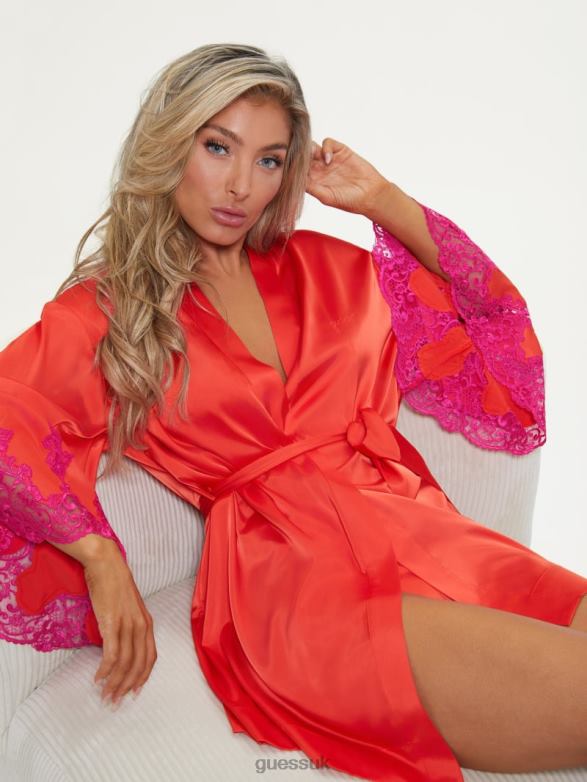 GUESS Women Bridgette Kimono Red Lava Apparel V28V62630