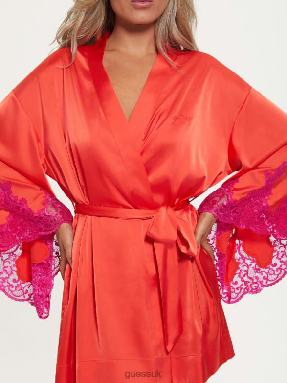 GUESS Women Bridgette Kimono Red Lava Apparel V28V62630