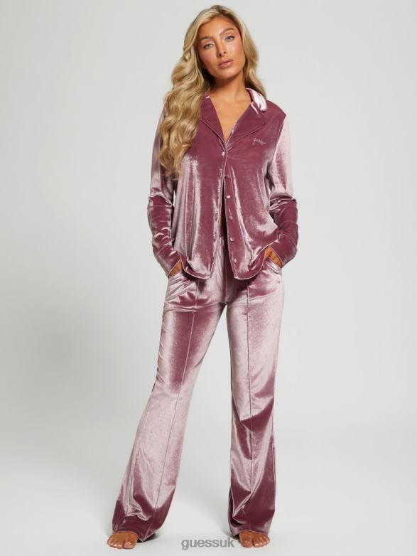 GUESS Women Cate Pajama Set Vineyard Purple A464 Apparel V28V62621