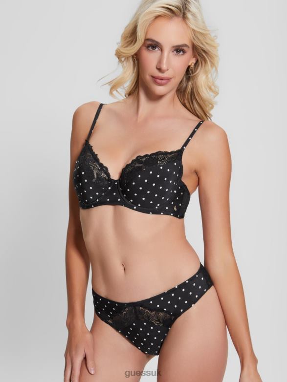 GUESS Women Chantelle Polka Dot Balconette Bra Small Black/White Polka D Apparel V28V62661