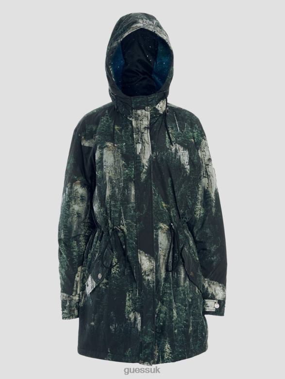 GUESS Women Ace Anorak Forest Cliffs Print Apparel V28V61962