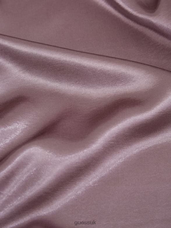 GUESS Women Breta Satin Blazer Rosy Violet Apparel V28V61801