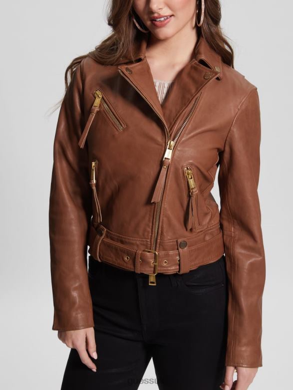 GUESS Women Camille Leather Jacket Foxy Luxe Apparel V28V61757