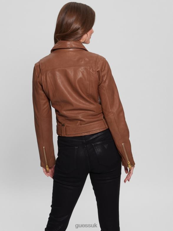 GUESS Women Camille Leather Jacket Foxy Luxe Apparel V28V61757