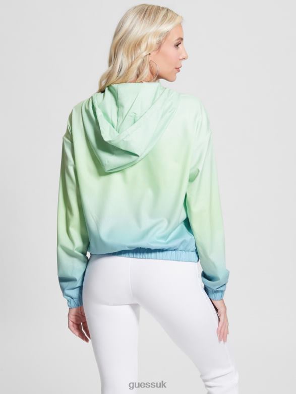 GUESS Women Clematis Windbreaker 4G Shaded Blue And Green Apparel V28V62497