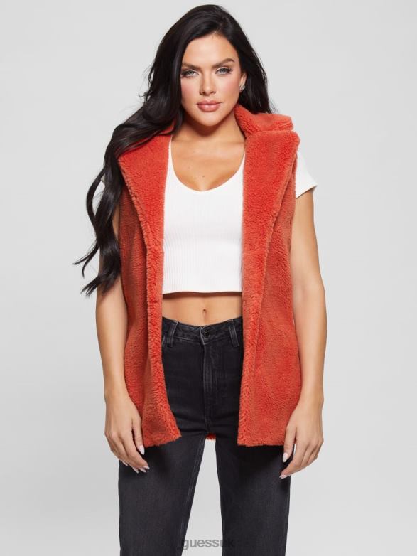 GUESS Women Delia Vest Blazing Red Apparel V28V61879