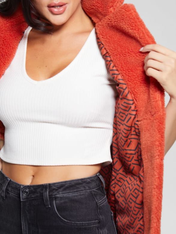 GUESS Women Delia Vest Blazing Red Apparel V28V61879
