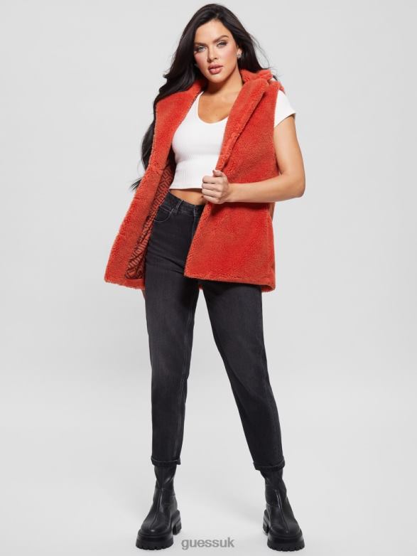 GUESS Women Delia Vest Blazing Red Apparel V28V61879