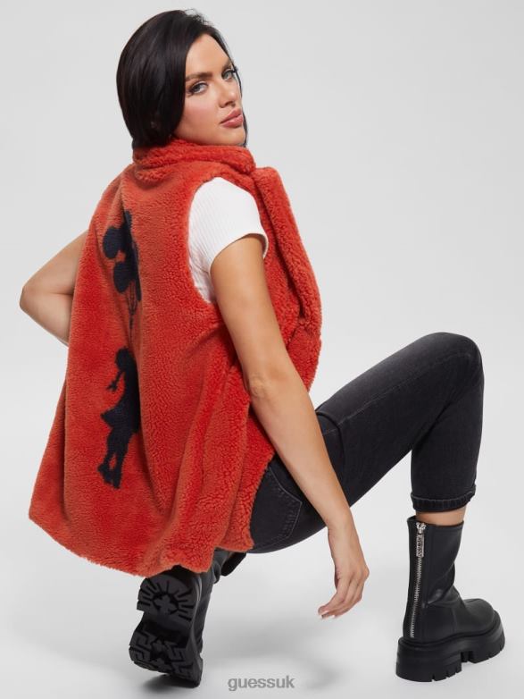 GUESS Women Delia Vest Blazing Red Apparel V28V61879