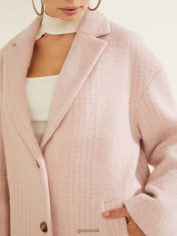 GUESS Women Destiny Wool-Blend Coat Delicate Petal Apparel V28V61818