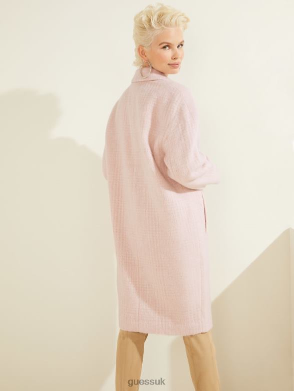 GUESS Women Destiny Wool-Blend Coat Delicate Petal Apparel V28V61818