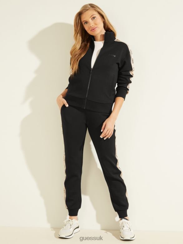 GUESS Women Eco Britney Logo Tape Jacket Black Apparel V28V61838