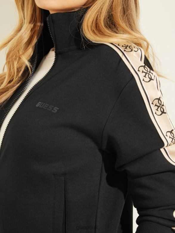 GUESS Women Eco Britney Logo Tape Jacket Black Apparel V28V61838