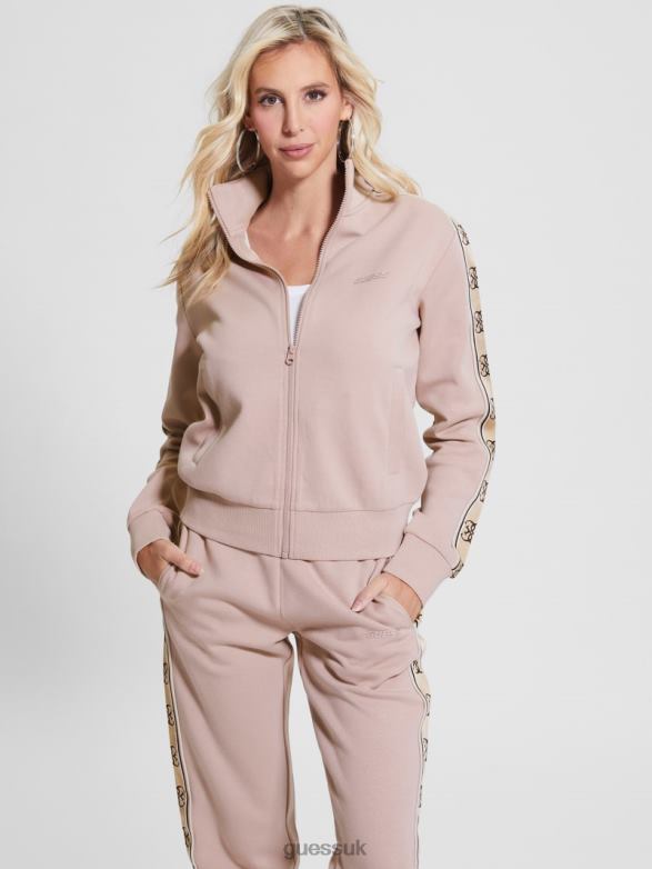 GUESS Women Eco Britney Logo Tape Jacket Posh Taupe Apparel V28V61839