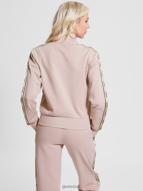 GUESS Women Eco Britney Logo Tape Jacket Posh Taupe Apparel V28V61839