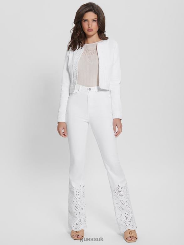 GUESS Women Eco Cherish Denim Jacket Pure White Apparel V28V613