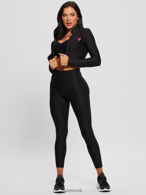 GUESS Women Eco Delma Active Zip Jacket Black Apparel V28V61761