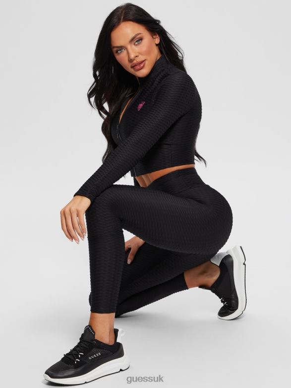 GUESS Women Eco Delma Active Zip Jacket Black Apparel V28V61761