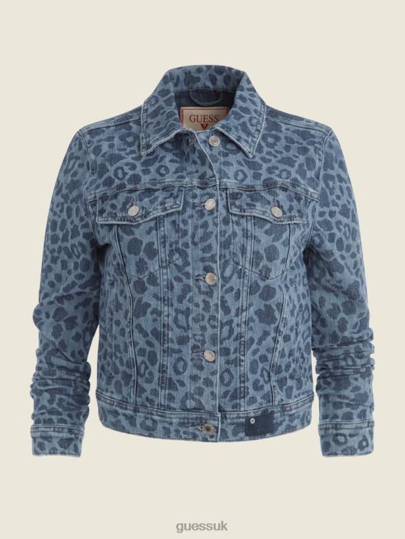 GUESS Women Eco Doria Denim Jacket Leo Jade Apparel V28V6251