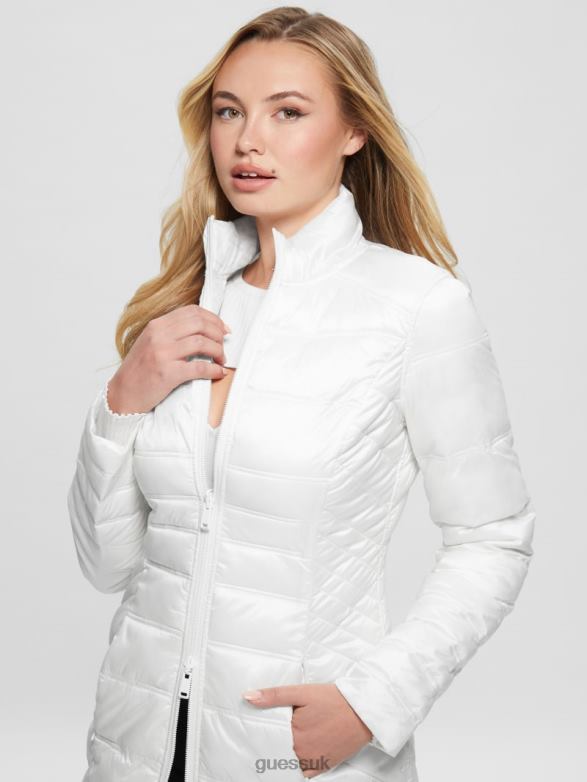 GUESS Women Eco Joy Reversible Jacket Pure White Apparel V28V61972