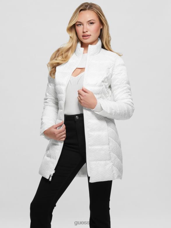 GUESS Women Eco Joy Reversible Jacket Pure White Apparel V28V61972