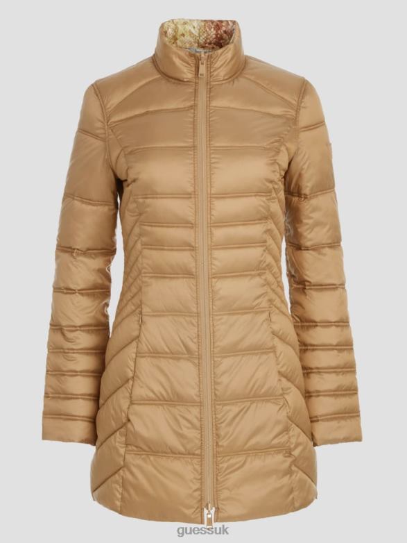 GUESS Women Eco Joy Reversible Jacket Wet Sand Apparel V28V61992