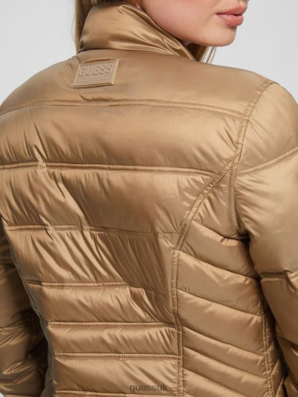 GUESS Women Eco Joy Reversible Jacket Wet Sand Apparel V28V61992
