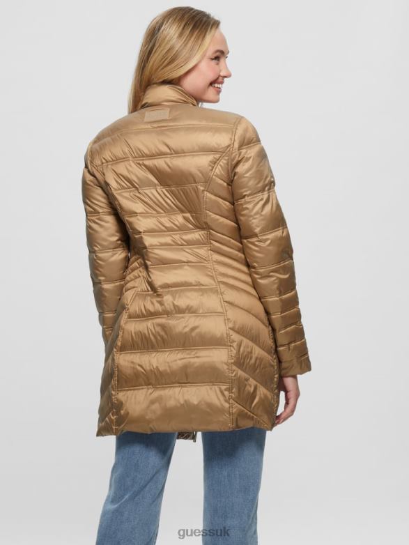 GUESS Women Eco Joy Reversible Jacket Wet Sand Apparel V28V61992