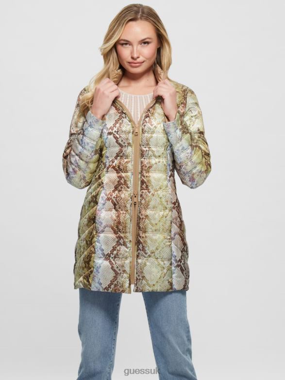 GUESS Women Eco Joy Reversible Jacket Wet Sand Apparel V28V61992