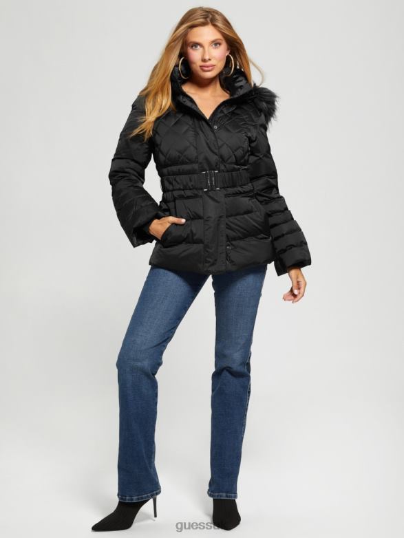 GUESS Women Eco Laurie Down Puffer Jacket Black Apparel V28V61953